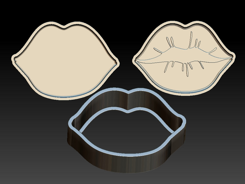 Luscious Lips 3pcs, 3D Printed Hybrid Bath Bomb Mould