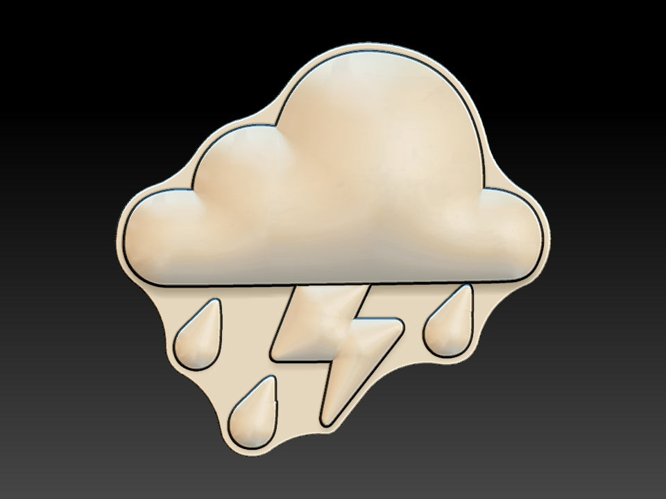 Cloud with Lightening, Bath Bomb Mould