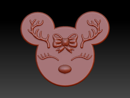 Mouse Reindeer, Bath Bomb Mould