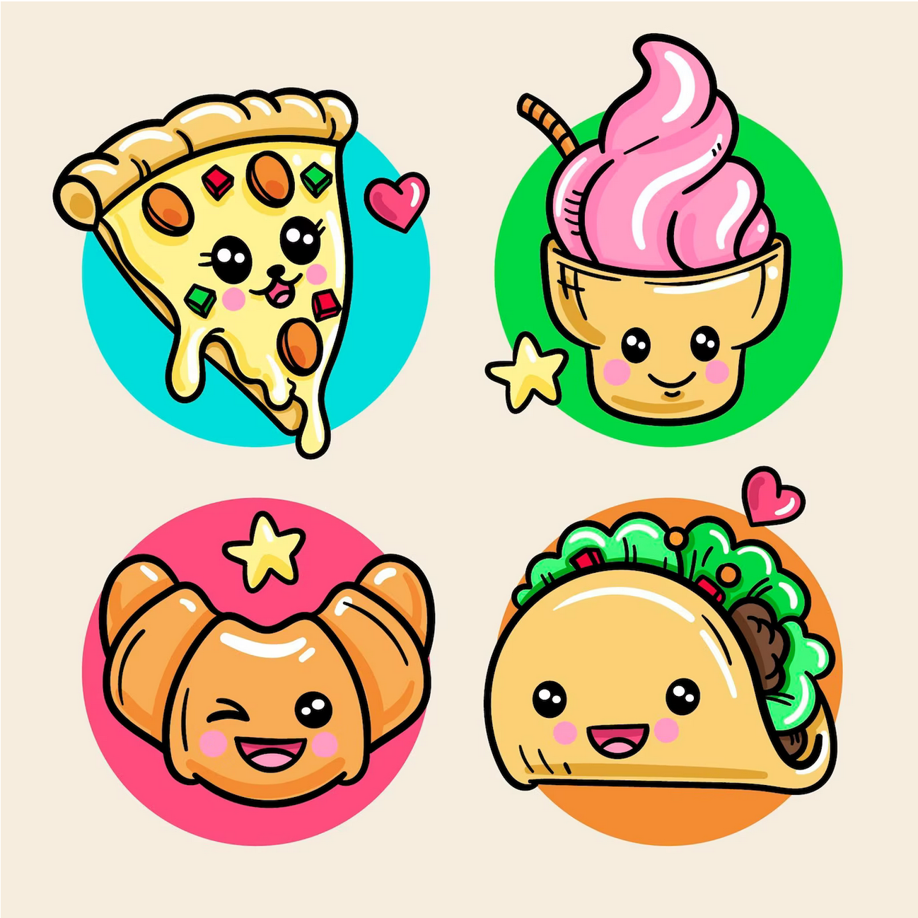 Kawaii Pizza Party Set, Bath Bomb moulds